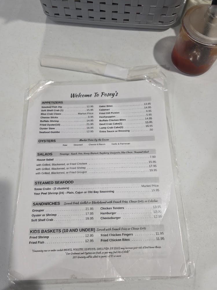 Posey's Up the Creek Steam Room Menu image 4